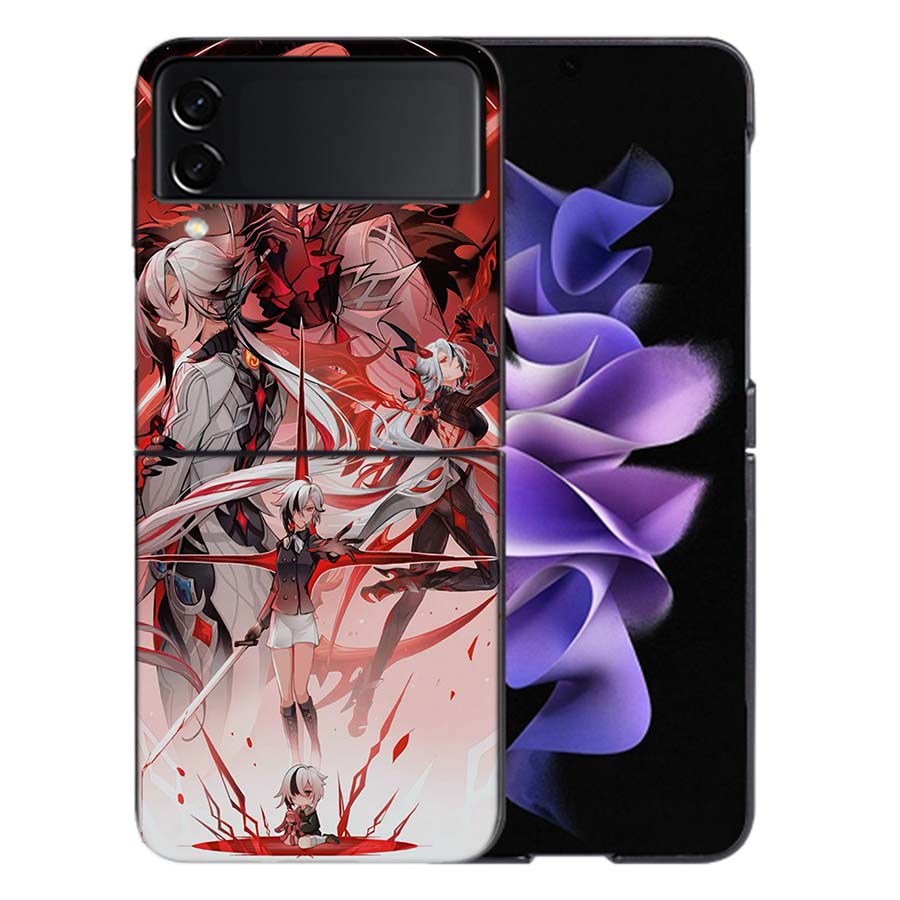 Arlecchino Genshin Impact Coque For Samsung Z Flip7 6 Galaxy Case Shockproof Z Flip5 Z Flip3 4 5G Hard Cover Phone TPU PC Hard