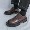 Fashion Men's leather shoes Black Brown minimalist style Party and Office Leisure Business outdoor street Fashion Youth shoes lace-up