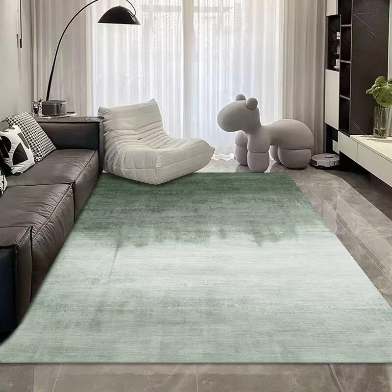 Simple Light Luxury Thickened Crystal Velvet Carpet, Living Room Bedroom Coffee Table Floor Mat, Blue Abstract Ink Carpet