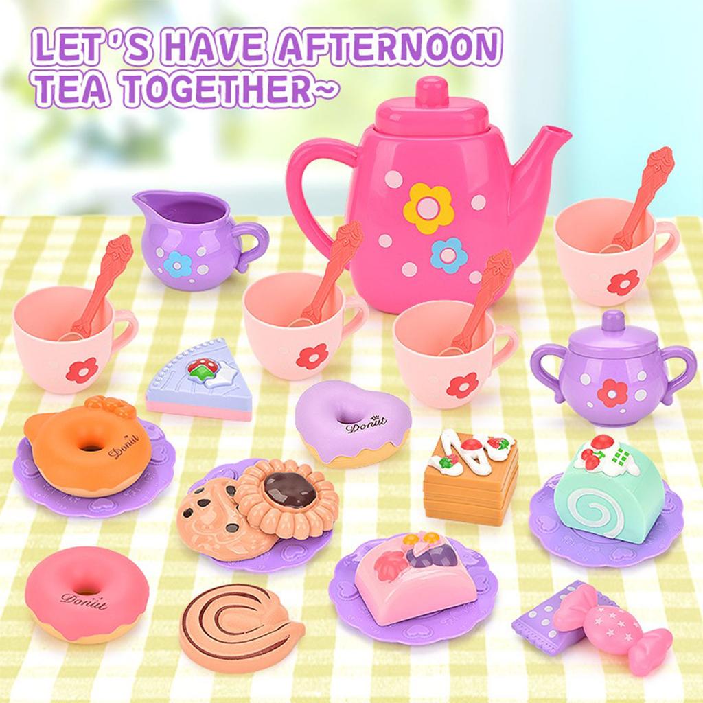 Kids Tea/Pastry Set Toy Simulation Pretend Play Food Playset For Children Montessori Toddler Children Gift Kitchen Girl