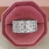 Wide Version Full Set Zircon Couple Geometric Classic Ring Fashionable, High-End, Shiny, Personalized Bridal Wedding Accessories