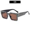 Fashion Large Frame Square Sunglasses, Personalized Versatile And Thin Retro Sunglasses, Women'S Street Photography Glasses With Diamonds