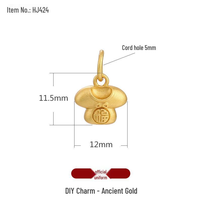 

Creative Sand Gold Lucky Bead Pendant Necklace with Handmade Rope Bracelet Accessories