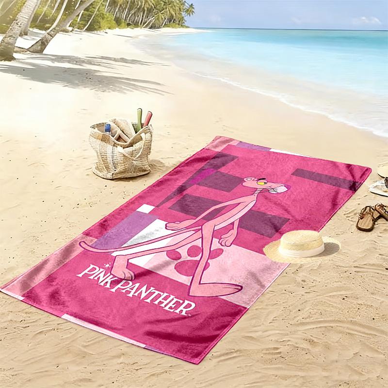 Pink Panther Print Strandtuch, Großes Weiches Schnelltrocknendes Handtuch für Strand Camping Schwimmen