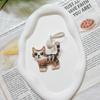 Cat Panda Handmade Leather Pendant Keyrings Cute Car Backpack Keychain For Animal Lovers Bag Accessories Charm Jewelry Gift