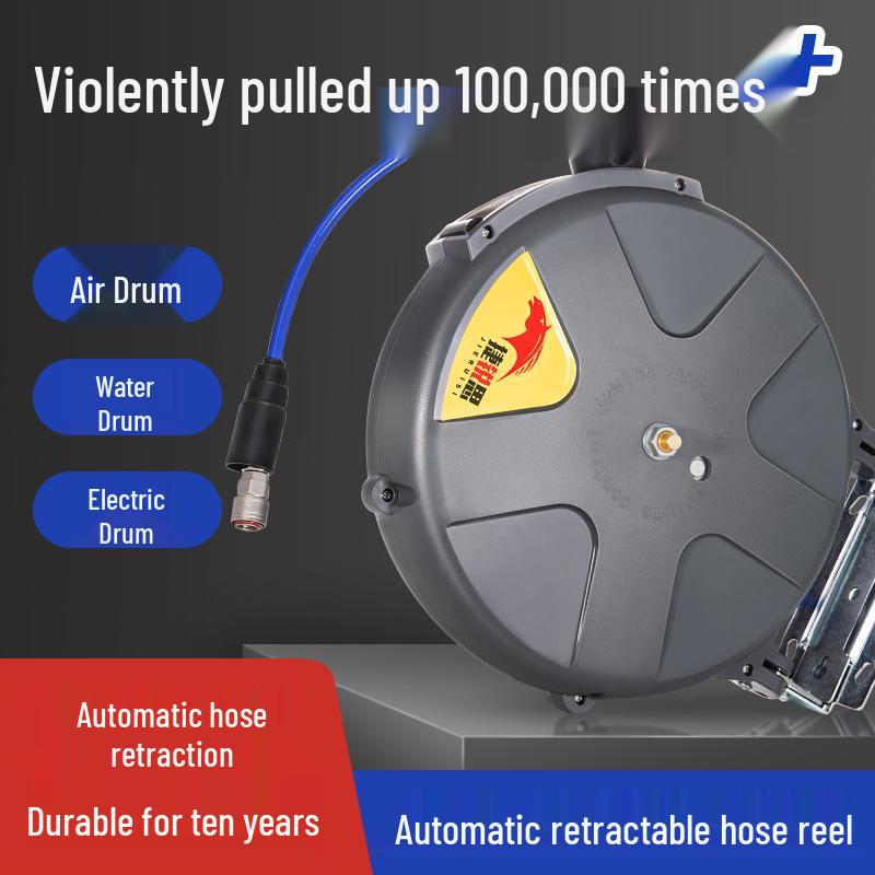 Automatic Retractable Air and Water Hose Reel for Auto Repair and Gas Pipe Collection