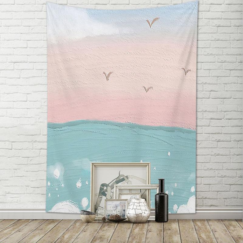 Tapestry room decoration sky moon art oil painting hanging cloth living room home decoration