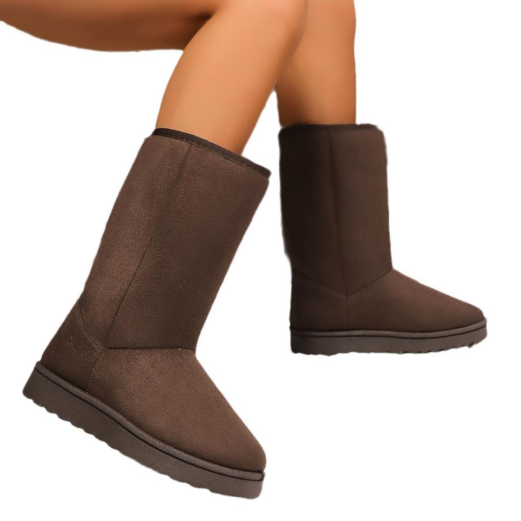 2025 Basic Snow Boots Women's 28 Cm High Winter Medium and Tall Thermal Thickened Bottom Velvet Cotton Boots 2025