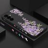 Floral Print Soft Matte Case Cover For Samsung S25 Ultra S24 FE S23 A56 A36 A16 A55 Lens Protection TPU Lanyard Shockproof Silicone Slim Phone Shell