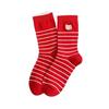 5 Pairs Breathable Polka Dot Socks Combed Cotton Stripe Socks Kitten Red Socks  Spring Festival
