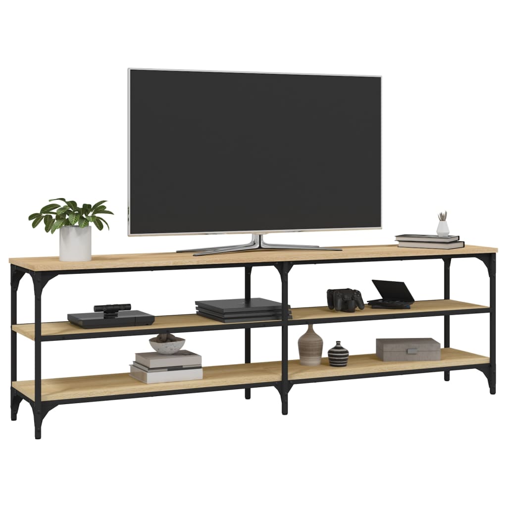TV Stand in Sonoma Oak Finish 160 x 30 x 50 cm Engineered Wood