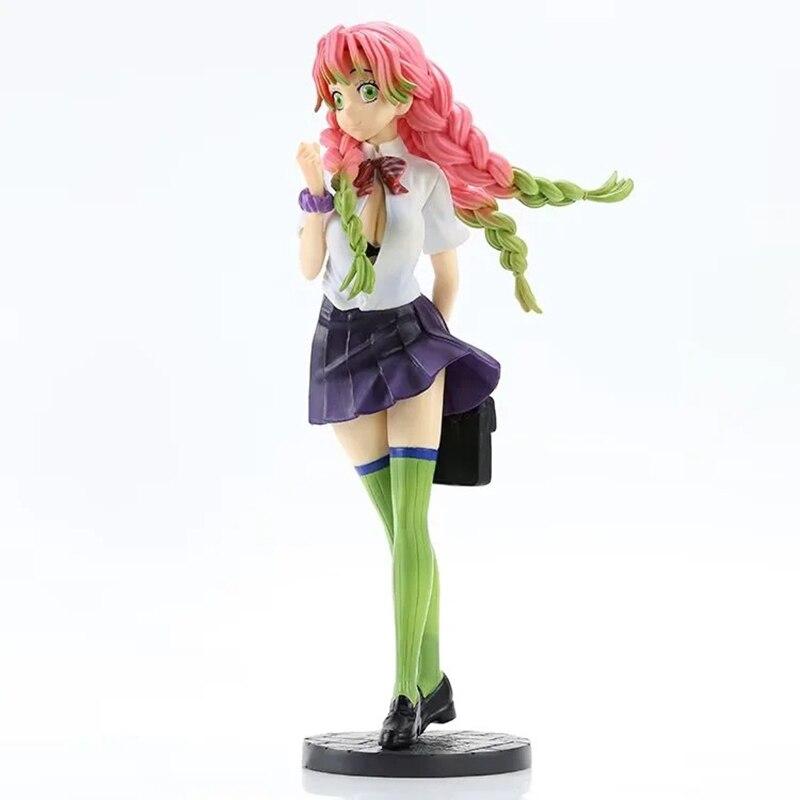 28cm Demon Slayer Anime Figure Gk Uniform Kanroji Mitsuri Action Figure Kimetsu No Yaiba Figurine Collection Model Doll Toys