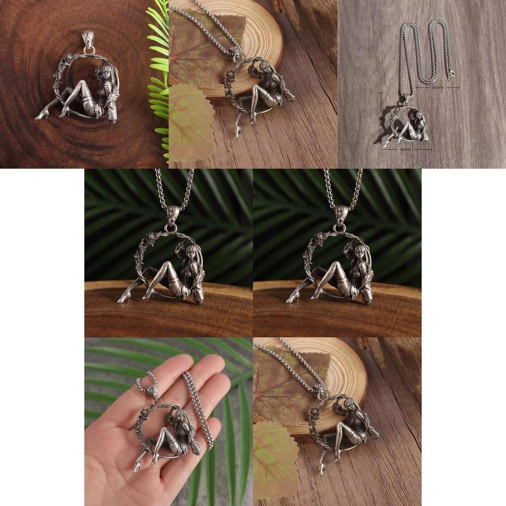 Trendy Punk Style Antique Finish Alloy Pendant Necklace For Fashionable Occasions