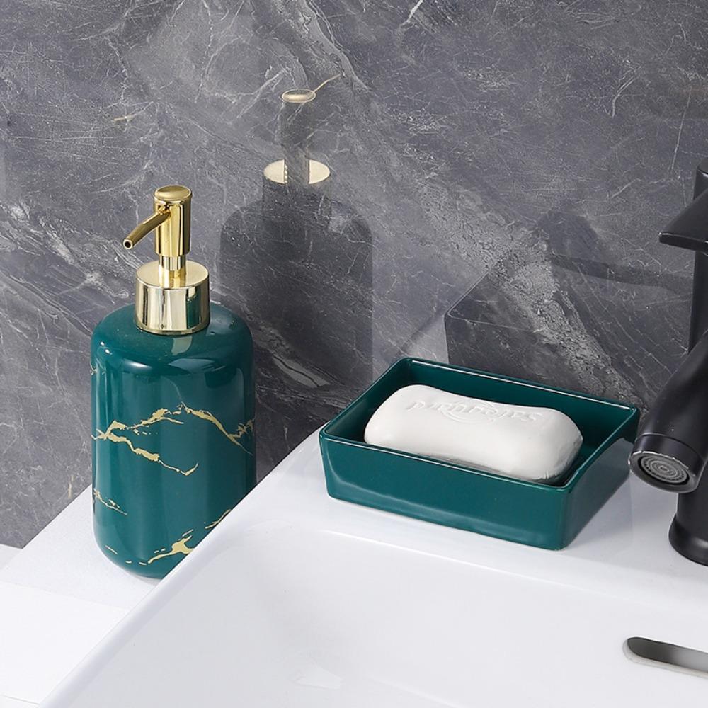 New Ceramic Soap Dish Rectangle Modern Simple Style Soap Holder Portable Durable Hand Soap Holder Countertop