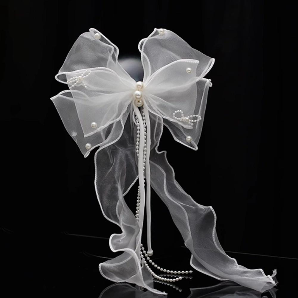 Barrettes Bridal Ribbon Bow Hairpin Light Luxury Wedding Headdress Bridal Headwear Take Photos