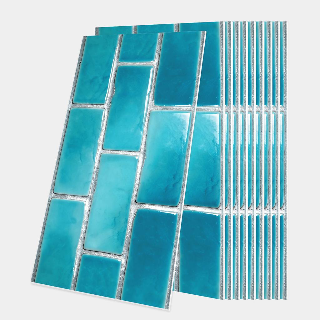 10/20/30Pcs 3D Mosaic Tile Stickers - Waterproof PVC Wall Decals - Thickened Self-Adhesive Brick Wallpaper for Kitchen & Bathroom - Multiple Designs