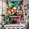 Wandtapijt met Gepersonaliseerde Naam & Tekst, My Hero Academia Decoratief Tapijt Voor Slaapkamer