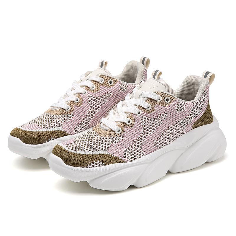 New mesh comfortable breathable casual sports shoes thick baseplate shoes 36