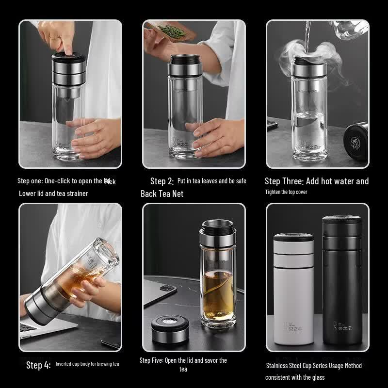 Portable Car Tea Infuser Glass Bottle