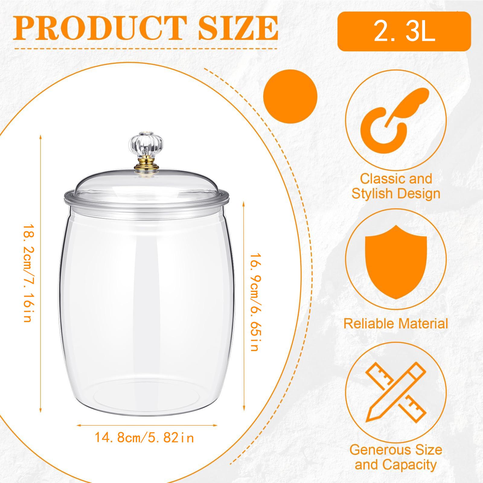 

Plastic Jars with Lids Decorative Apothecary Jars Candy Tea Buffet Containers Clear Airtight Food Storage Canister Organizer