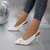 Fashion High Heels Women Sexy Sandals Pointed Toe Slingback Shoes 2024 Summer New Slippers Elegant  Dress Pumps Cozy Femme Shoes
