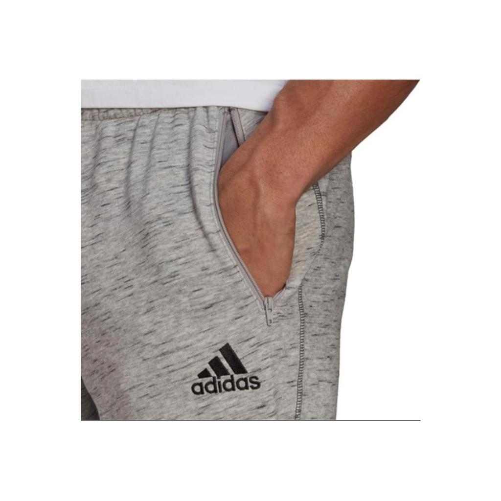 Adidas Solid Color Small Logo Patch Elastic Waist Drawstring Sports Pants Men Bottoms Gray GK8975