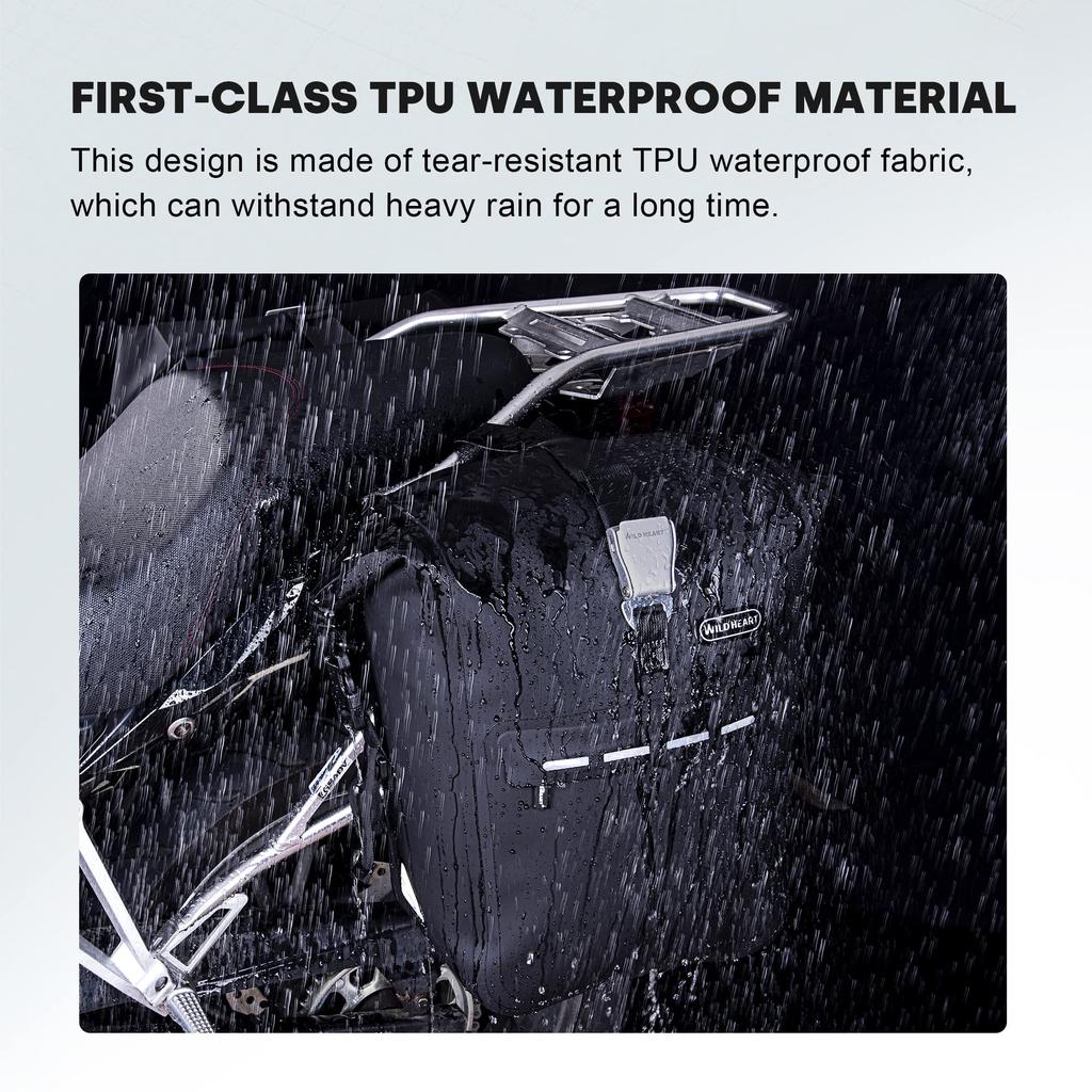 WILD HEART Motorcycle Side Bags with TPU Waterproof Side Side Hanging Bags for Motorcycle Suitable for Motorcycles with Aluminum Alloy Side Frames