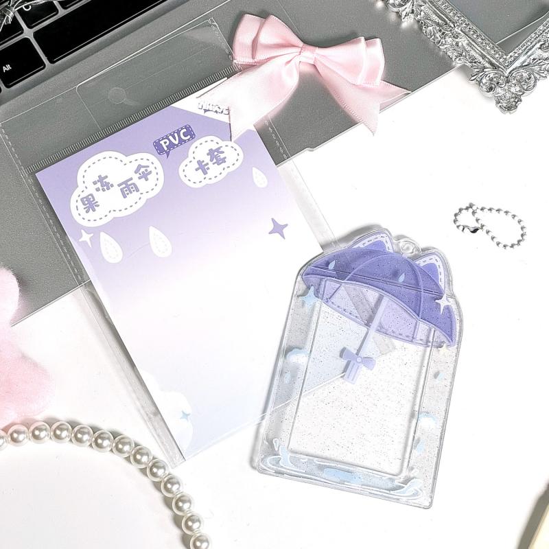 1 Piece Ins Korean Idols Photo Frame Umbrella Acrylic Photocard Holder 3 Inch Cute Sweet Card Display Desktop Decor Card Sleeve
