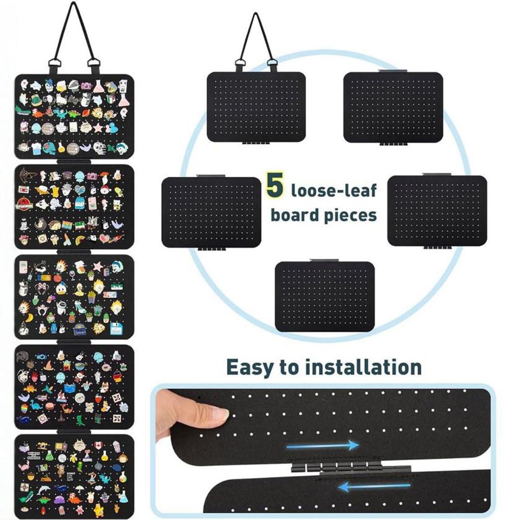 Hängender Ohrring-Organizer 5-lagig Abnehmbar Filz Ohrring-Aufhängebeutel Abzeichen-Sammlung Displayhalter Stifte Nicht Enthalten