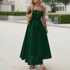 ZANZEA Womens Summer Casual Straps Sleeveless Slip Dress
