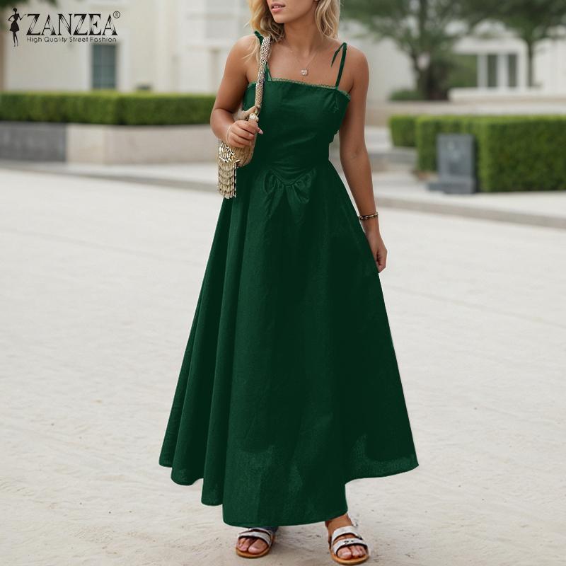 ZANZEA Womens Summer Casual Straps Sleeveless Slip Dress