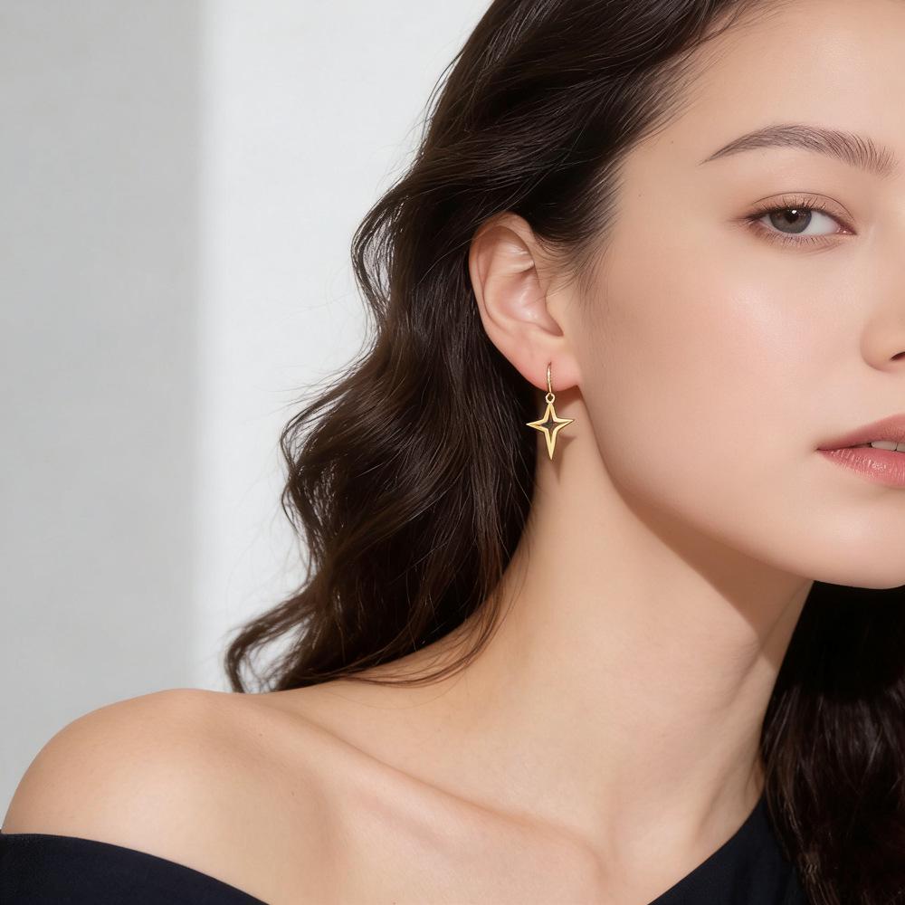 Star, Moon, and Lightning Ear Cuff Hoops - Niche Women's Personalized Earrings
