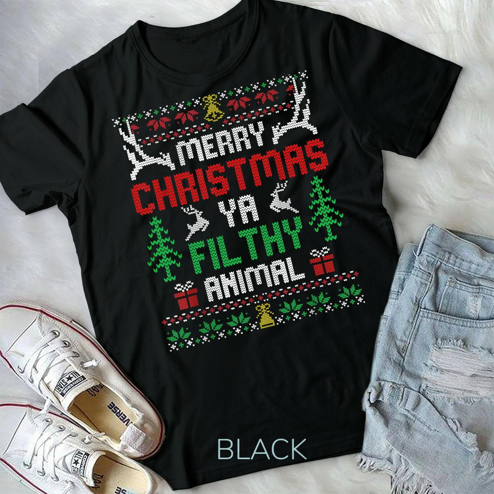 Alone At Home Movies Merry Christmas You Filty Animal Ugly Unisex Form T-shirt XXL