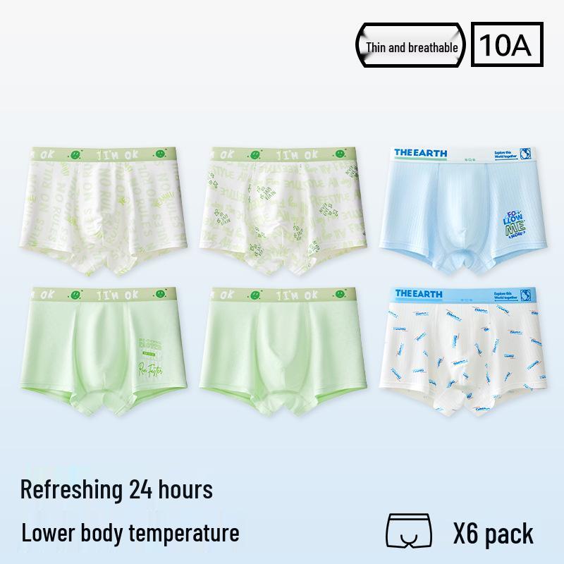Men's Plus Size Antibacterial Ice Silk Boxer Briefs - Summer Thin 4-Corner Underwear
