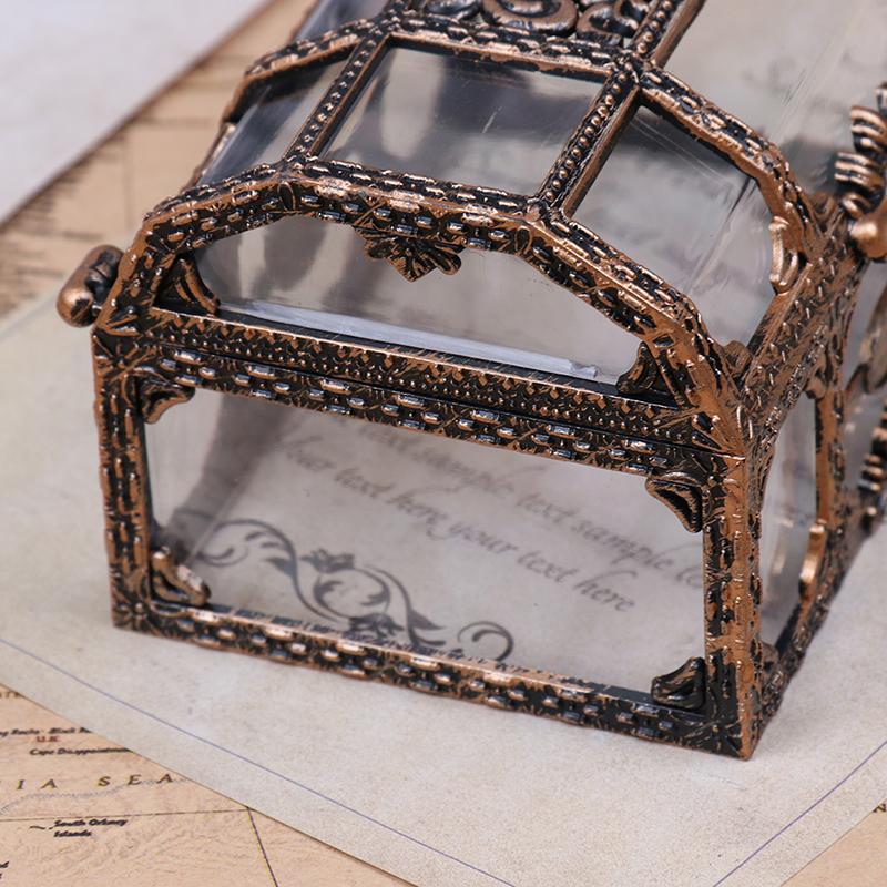 Caja de Gemas Transparente Creativa Pirata Caja de Plástico Accesorios de Decoración de Escena Pirata Caja de Almacenamiento Transparente