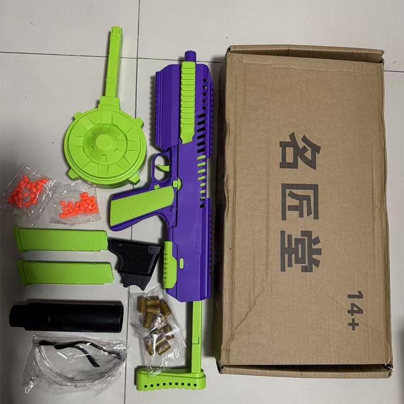 Qianbian Colt 1911 Lançador de Cápsulas Pistola de Bala Macia Carbina Flash Indutivo Kit Conexão Sopragem Traseira