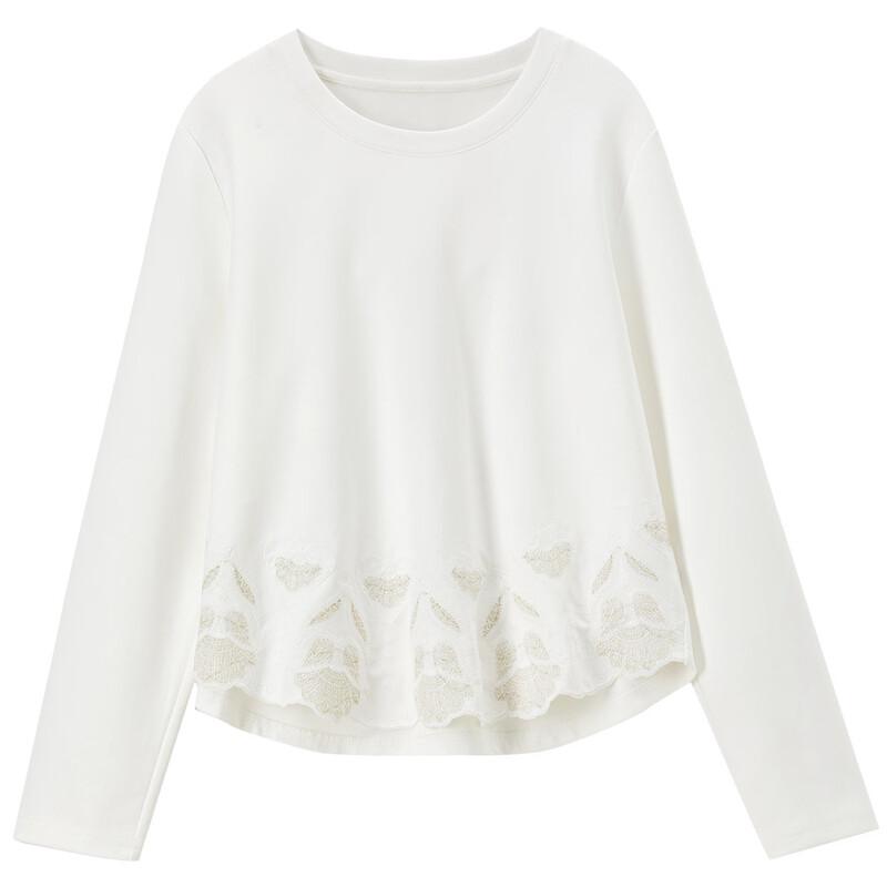 Elegant Embroidered Knit Cotton T-Shirt