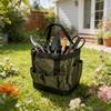 Heavy Duty Fabric Tool Storage Bag With Reinforced Plastic Base & Handle For Garden Home Repair Tool Box Holder