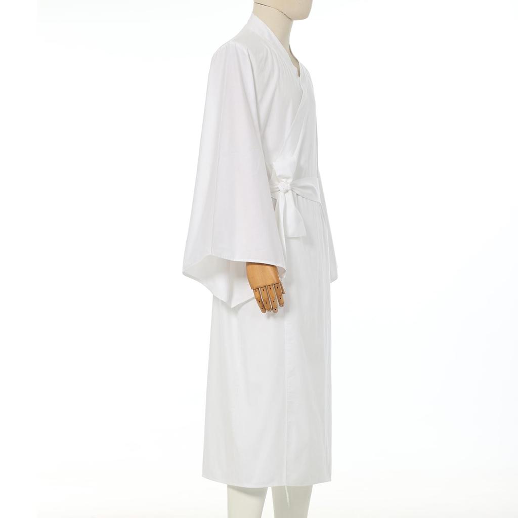 [FAD-4U] Męskie Białe KimonoYukataBiały Szlafrok, 100% Bawełna, Jednolity Kolor, Biały i Czarny, Odpowiedni do Świątyń, dla Mnichów, dla Gentlemanów, Duże Rozmiary