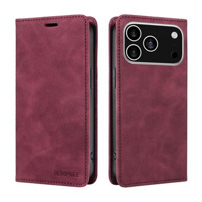 Pour iPhone 17 Pro Étui BETOPNICE Fermeture Magnétique Blocage RFID Portefeuille Support Housse de Téléphone en Cuir