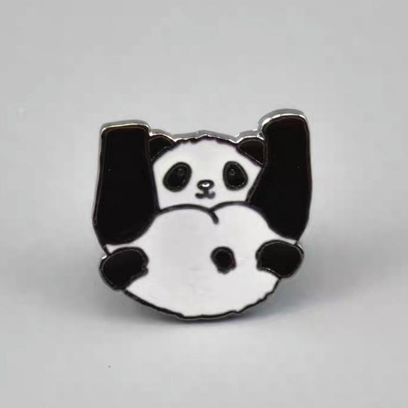 Panda Pins Backpack Pins Alloy Enamel Brooch Funny Panda Brooch Cowboy Badge Pin for Bookbags Clothes Jackets Hat Decor