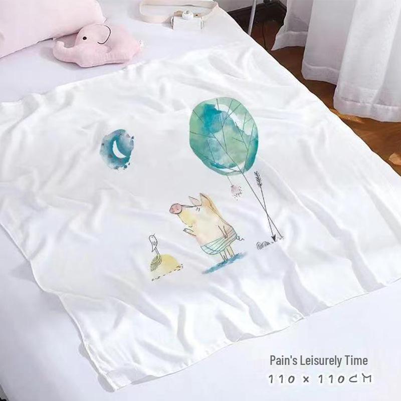 

Bamboo Fiber Baby Quilt: Cartoon Cute Soothing Blanket for Newborns and Toddlers 110x110 cm