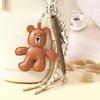 Yogodlns Faux Leather Bear Mini Backpack Hanging Handbag Pendant Bag Pendant Bags Accessories
