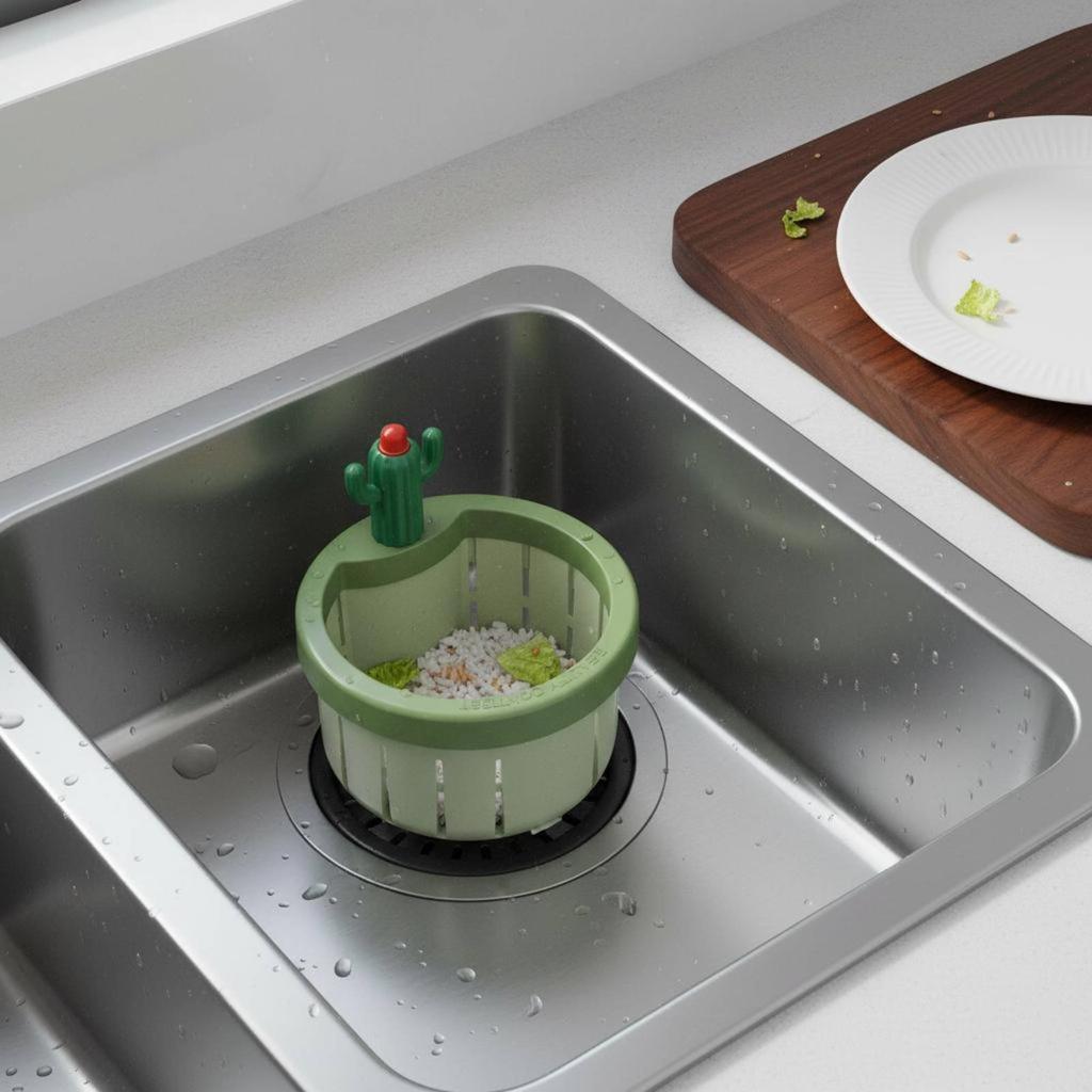 Cactus Sink Filter Removes Food Scraps Cactus Drain Basket Home Accessory Anti-Clogging