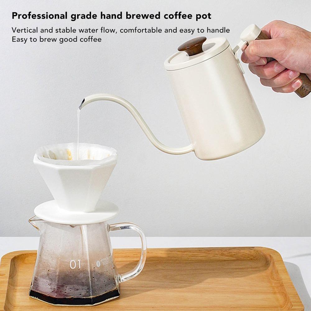 600ml Capacity Gooseneck Kettle 304 Stainless Steel Narrow Spout Kettle Brewing Pot  Home Kitchen