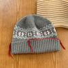 Big head circumference hat autumn and winter snowflake pattern wool knitted hat christmas hat