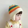 Baby Winter Knitted Hat Girls Boys Ear Flaps Hat Windproof Ear Muffs Bonnet Outdoor Headwear Toddler Fashion Headdress