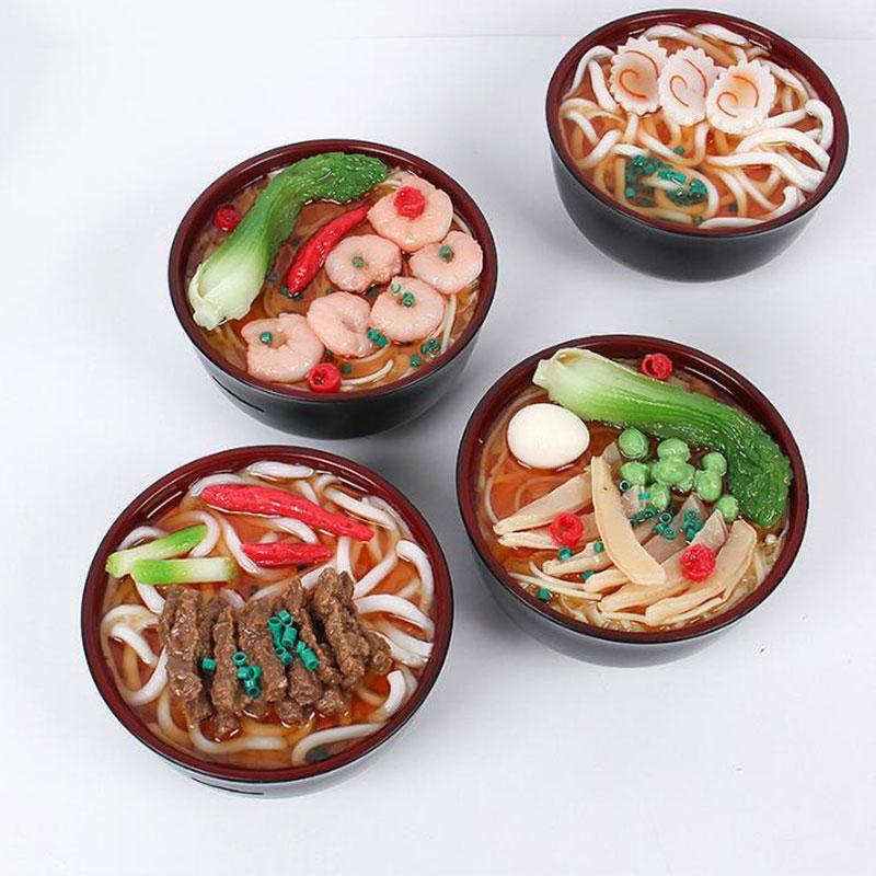 Plastic Fake Ramen Piggy Bank Egg Beef Seafood Ramen Bowl  Simulated Food Model Funny Piggy Bank Restaurant Window Display