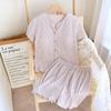 Spring and Summer Loungewear Set, Sweet Floral Bra-free Korean V-neck Chest Pad, Short-sleeved Shorts, Thin Pajamas, Ladies