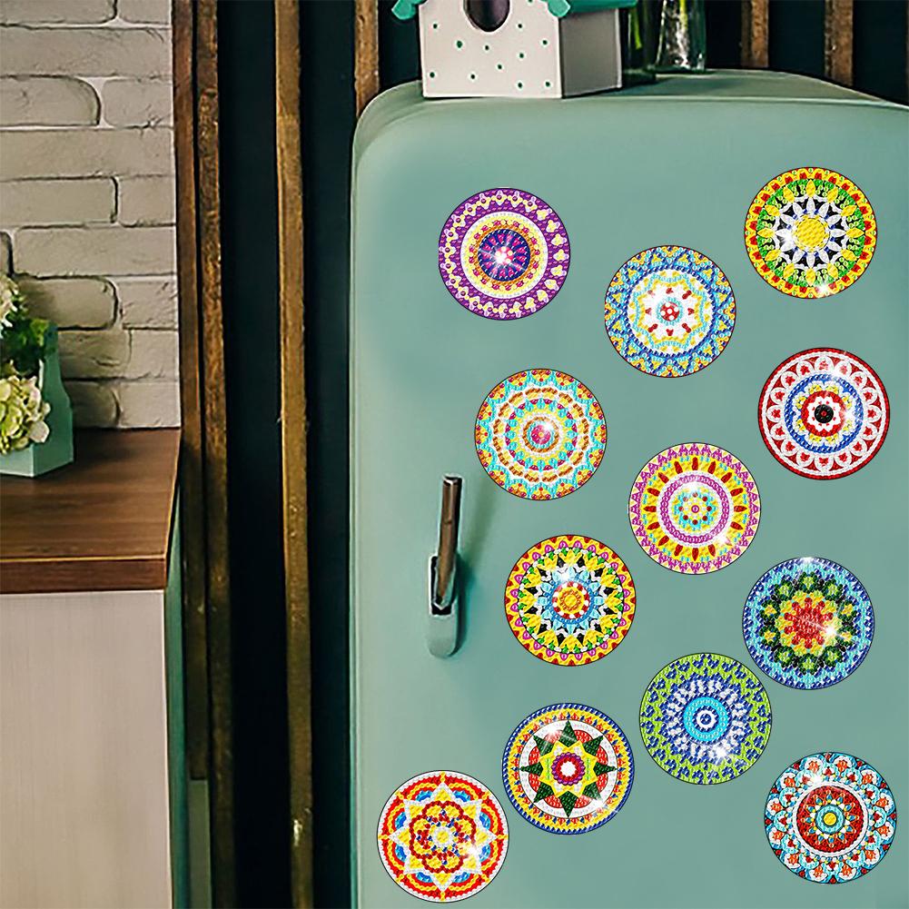 8/12PCS Diamond Painting Fridge Magnets Sticker Thanksgiving Refrigerator Magnets for Fridge Whiteboards Car Mailbox Decoration